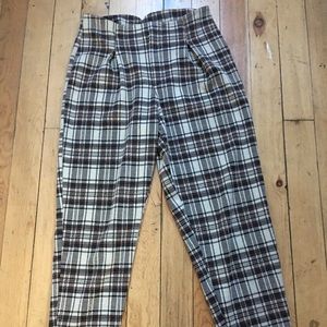 Free People plaid trousers